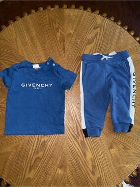 Givenchy Kids Blue Logo Tee and Blue Joggers Set